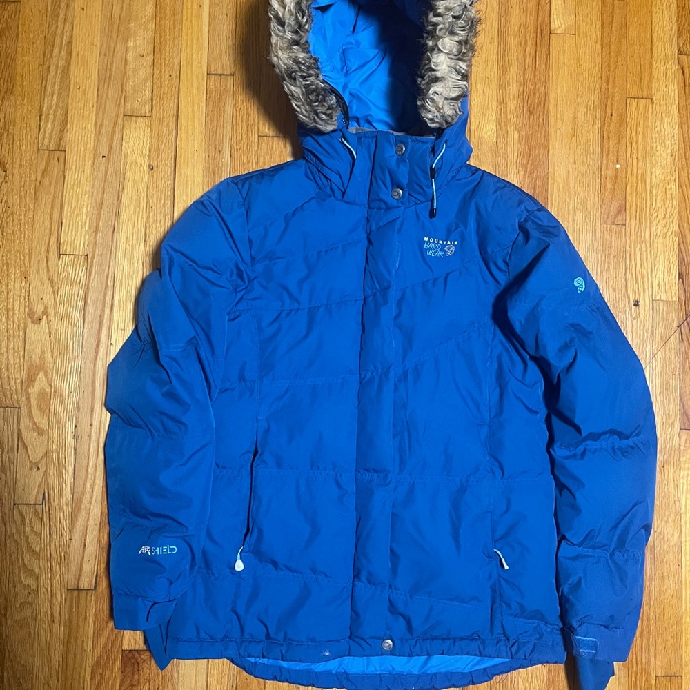 Mountain Hardwear Vibrant Blue Jacket with Fur Trim